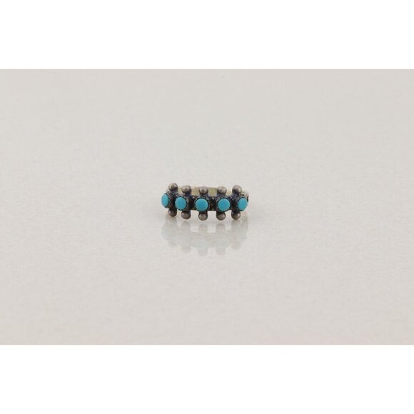 Sterling Silver Natural Turquoise Band Ring Size 5 3/4 - Picture 8 of 8